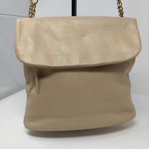 VINTAGE IVORY LEATHER UNUSUAL SHOULDER BAG